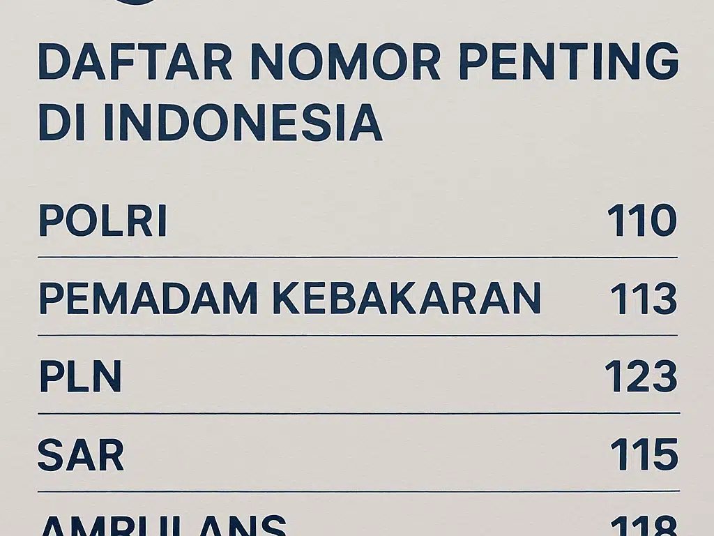 Nomor Darurat Polisi 110 & Daftar Nomor Penting di Indonesia